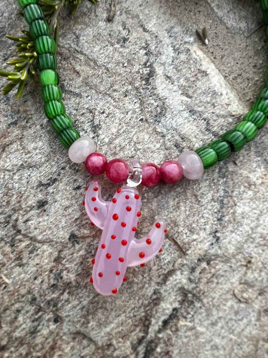 Pink Cactus Necklace