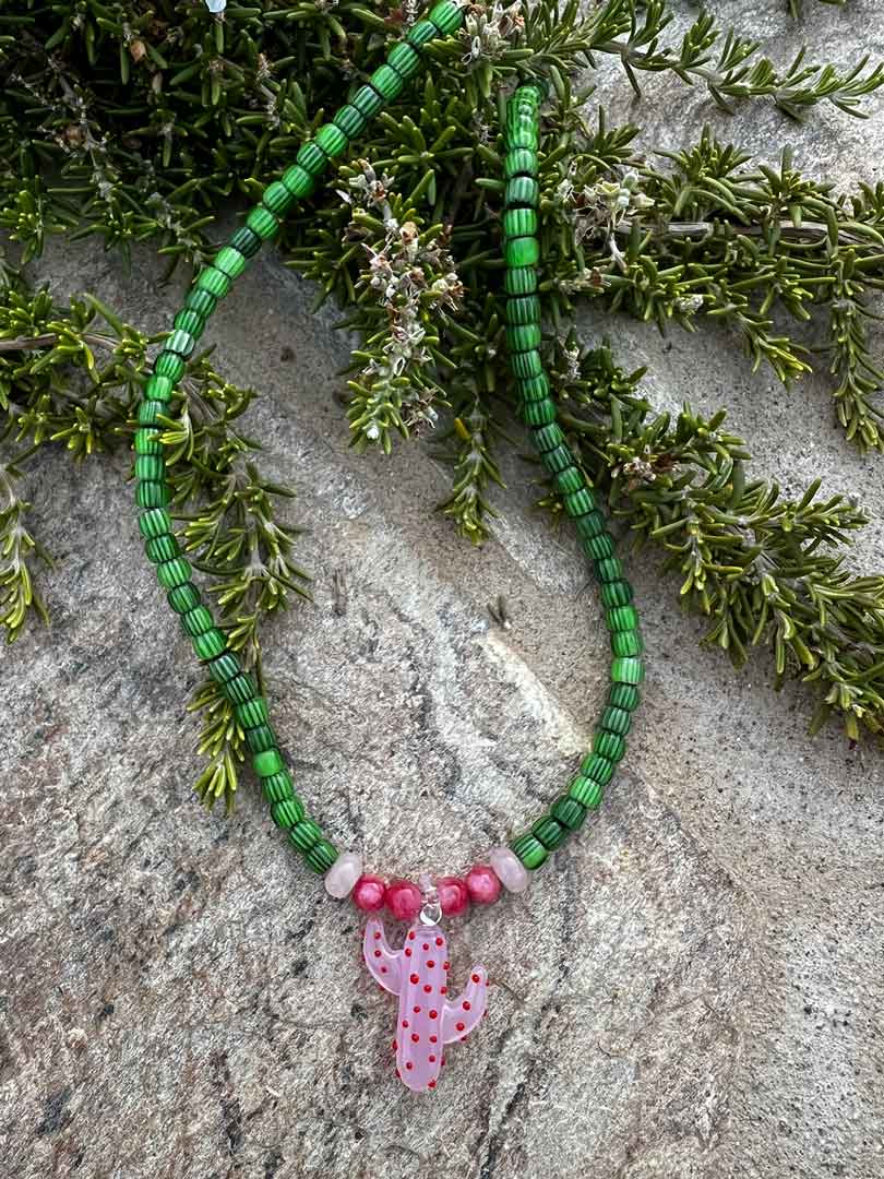 Pink Cactus Necklace